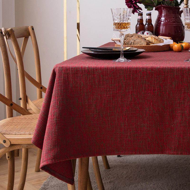 红色加厚粗麻桌布棉麻长方形家用书桌餐布艺台布中式高档新年结婚,居家布艺,桌布,淘宝优惠券,粉丝福利购,淘宝优惠卷