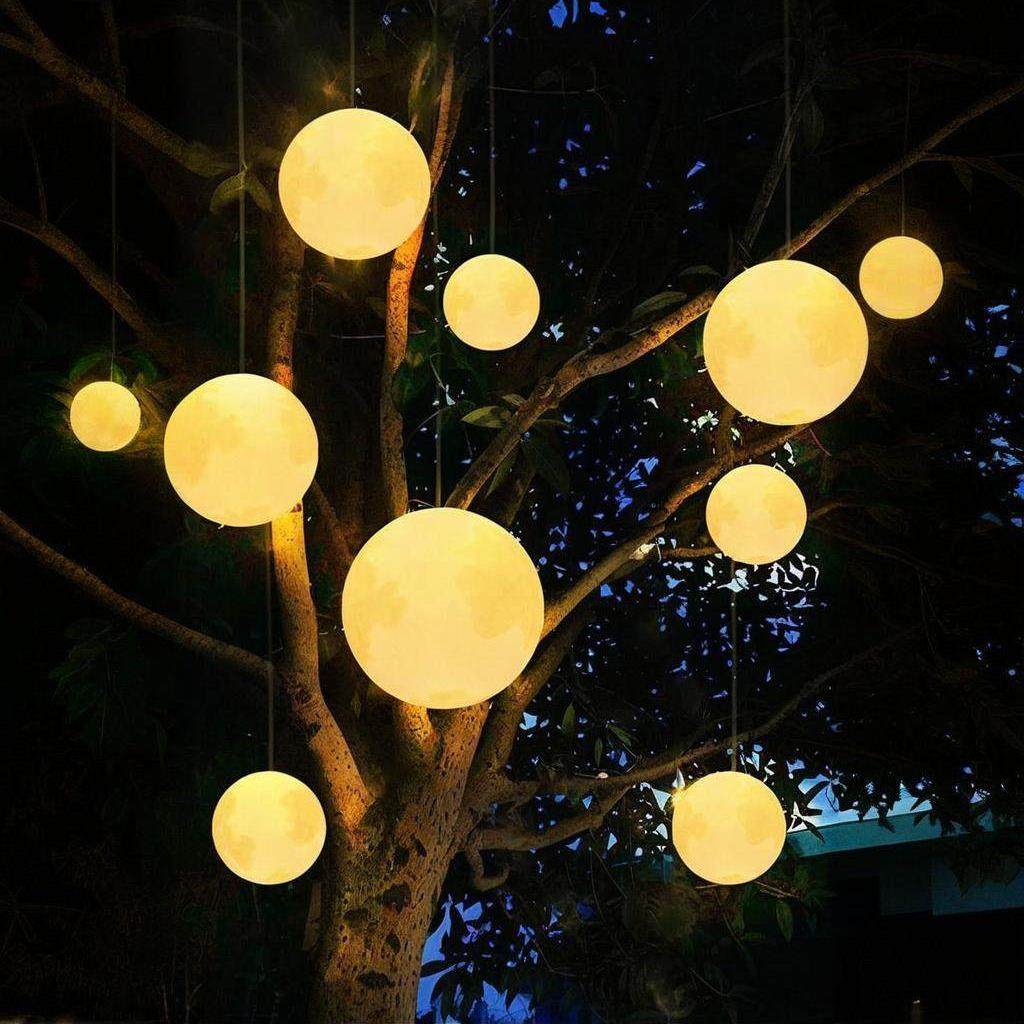 太阳能户外庭院大月球吊灯月亮发光圆球灯网红饭厅树木中秋气氛灯,家装灯饰光源,户外吊灯,淘宝优惠券,粉丝福利购,淘宝优惠卷