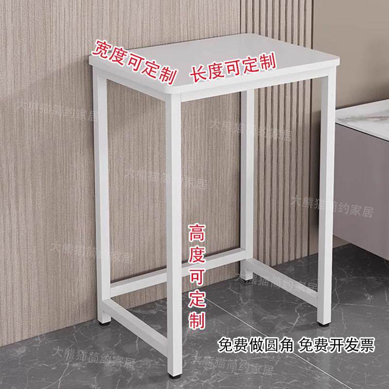 小桌子工作台置物桌长70宽50cm60小型细腿高脚桌盆景墙角窄桌定制