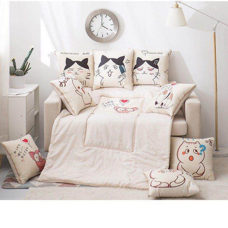 新款多功能二合一枕头被两用枕头带标志汽车枕头靠垫空调被子礼品