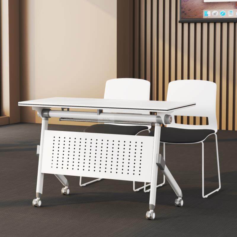 折叠培训桌条桌办公桌可拼接双人移动课桌带轮桌椅长条组合会议桌
