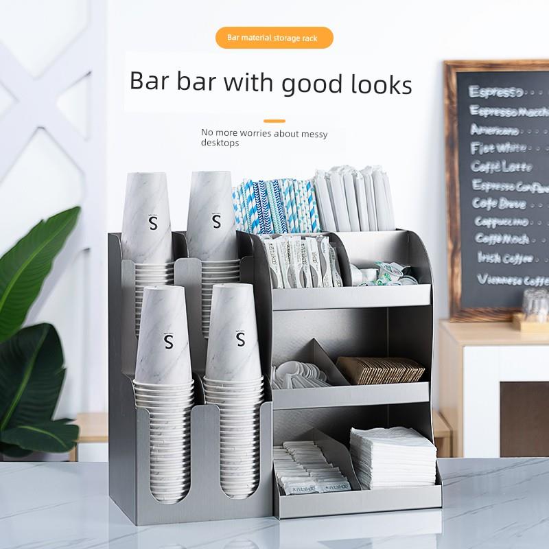 纸杯架纸杯架奶茶店吸管储存杯架咖啡吧储存架不锈钢套商业
