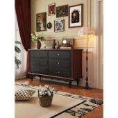 法式 覆古实木斗柜小户型卧室床尾置物柜家用抽屉式 储物轻奢收纳柜