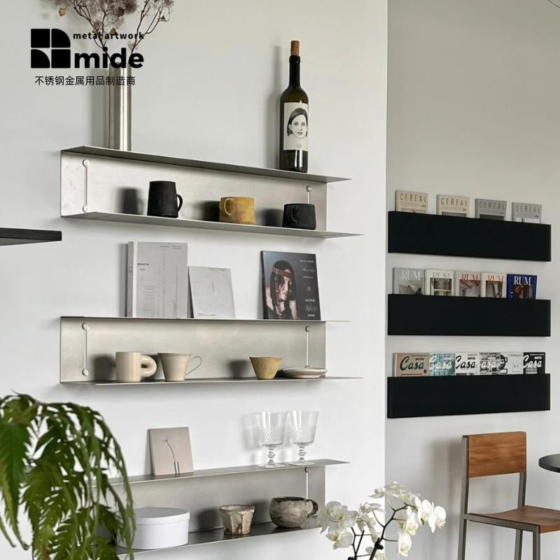 不锈钢置物架壁挂式收纳架子 家居整理 陈列软装 极简工业风