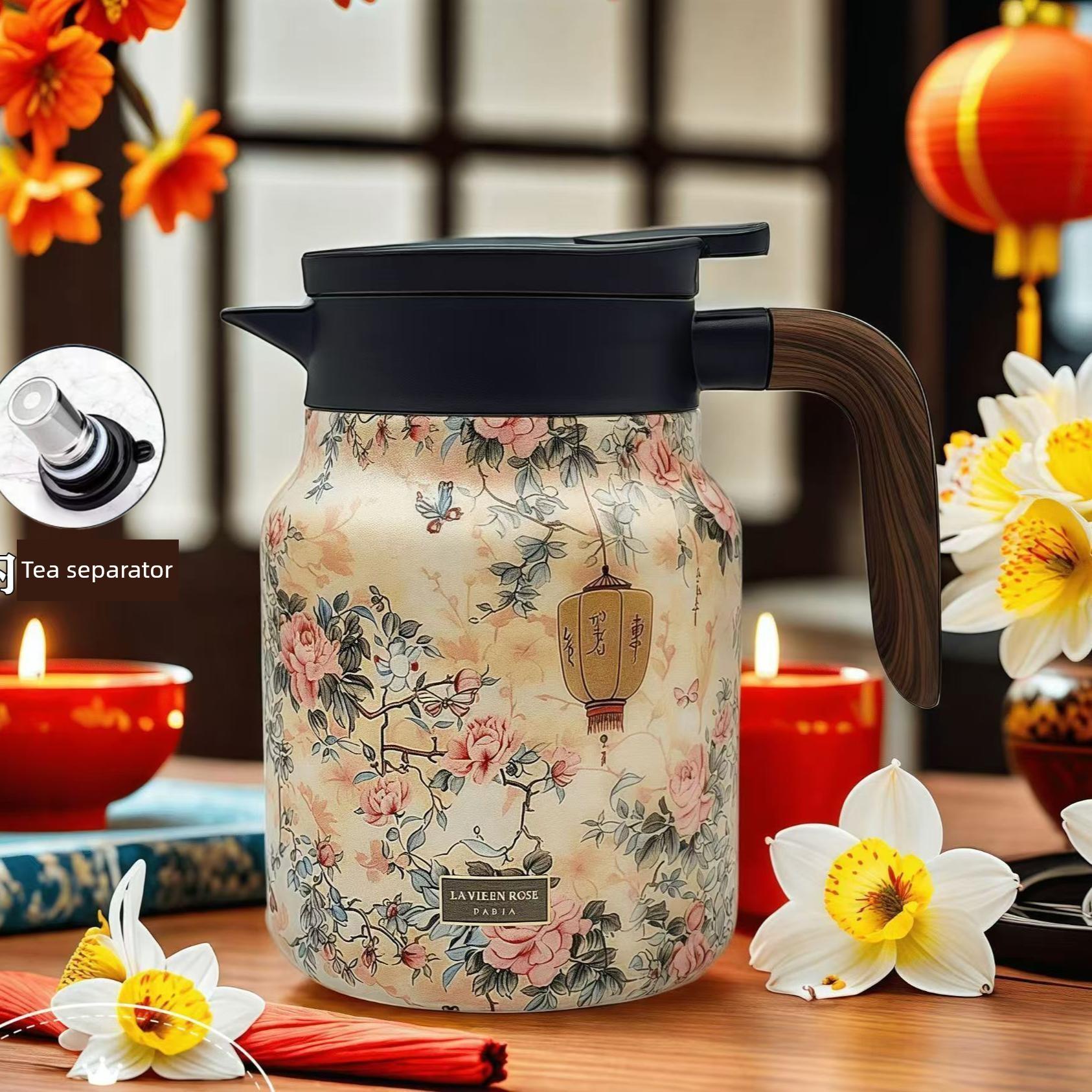 1000毫升保温杯316不锈钢炖茶壶简单家用闷茶水分离沸水保温杯