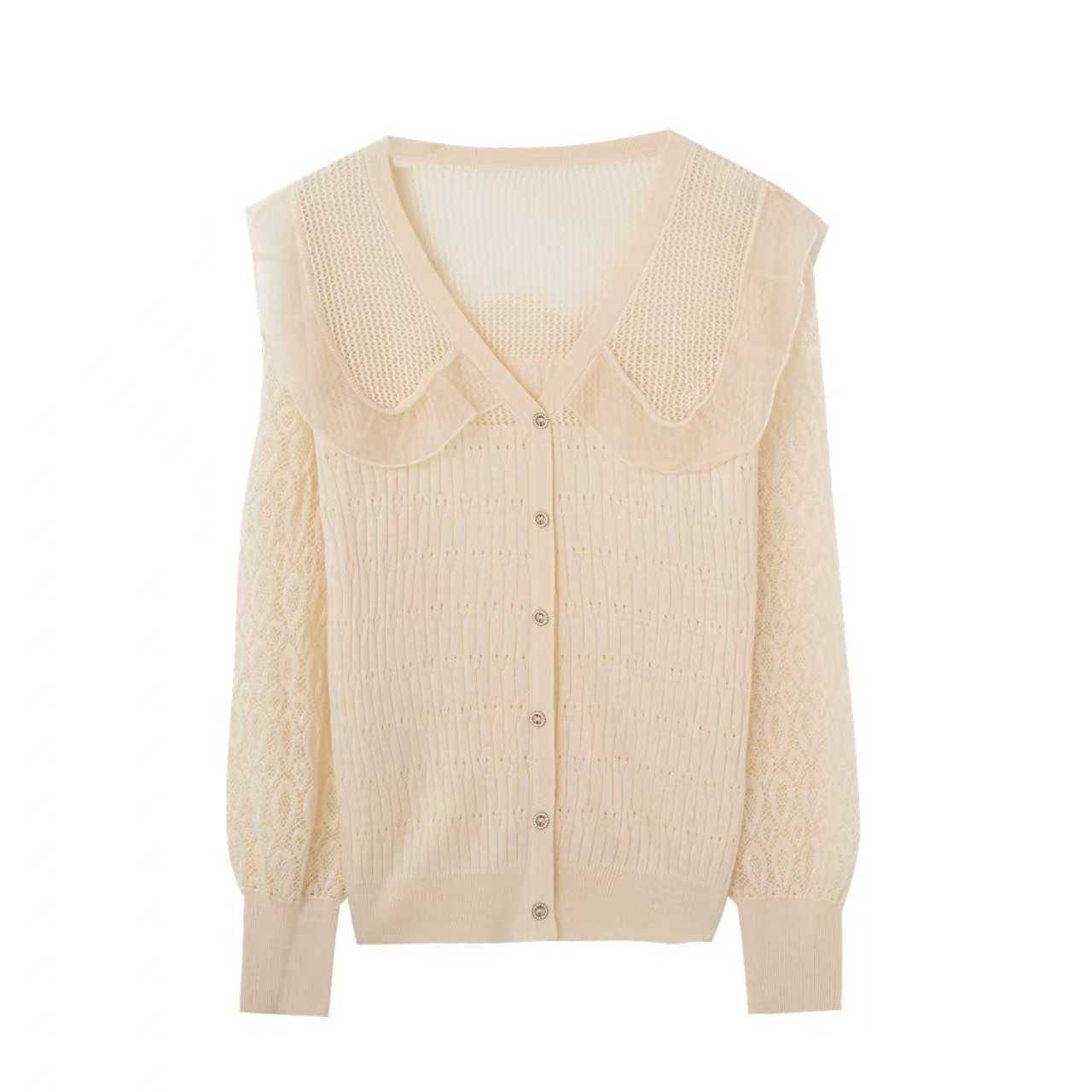 【甜甜圈专享】法式蕾丝拼接衬衫显瘦洋气泡泡袖上衣打底衫1208