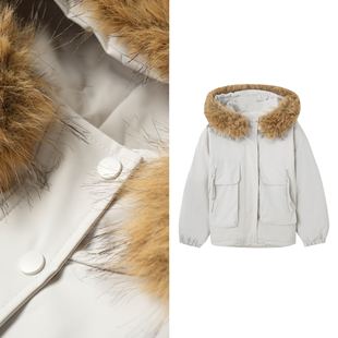 AndM高端Studio 毛领连帽冲锋衣派克服保暖外套1217 韩系时尚