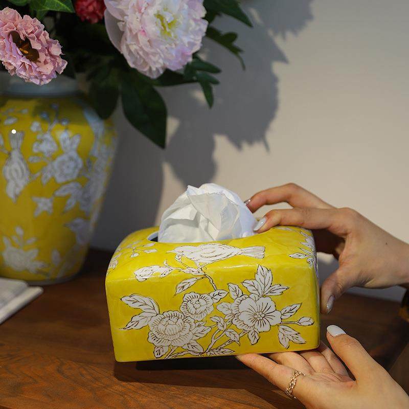 新中式陶瓷纸巾盒新品彩色高颜值青花瓷抽纸盒客厅摆件餐桌装饰品,清洗/食品/商业设备,风口/风叶/风机配件,淘宝优惠券,粉丝福利购,淘宝优惠卷