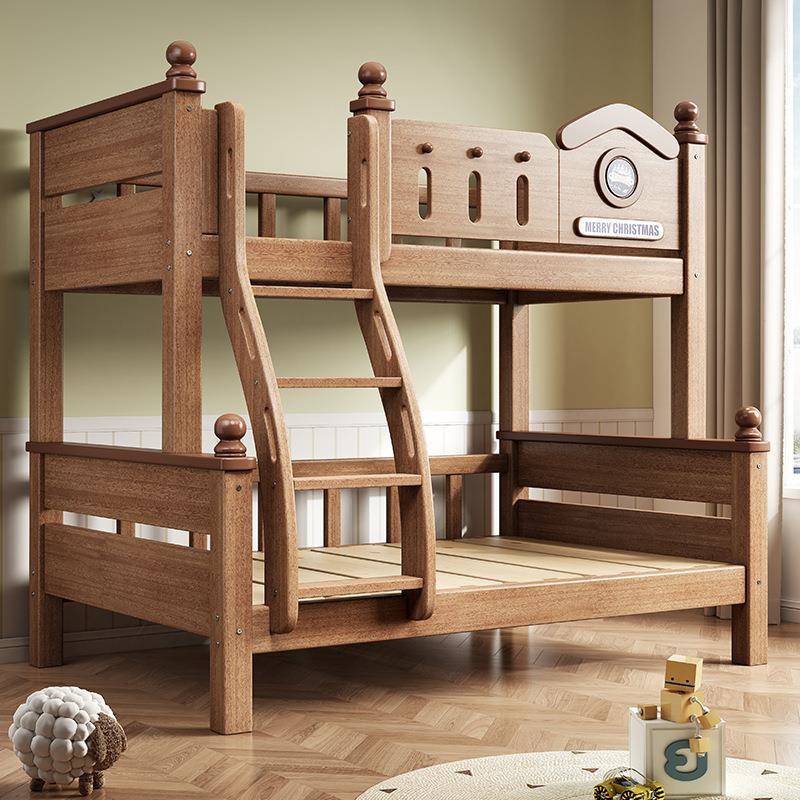 全实木子母床成年高低两层床双层床双人床上下铺木床小户型上下床