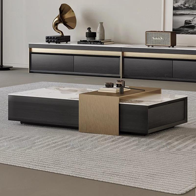 极简轻奢岩板茶几现代简约长方形小户型客厅北欧轻奢风家用款茶几