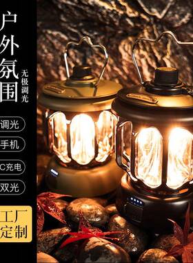 led复古露营灯多功能随身手提灯YTPE-C快充露营灯氛围灯马灯