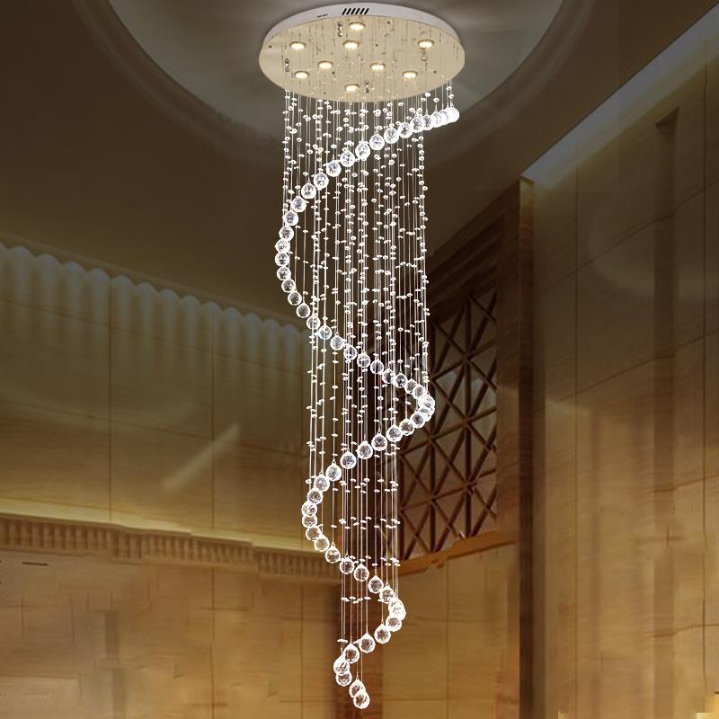 欧式楼梯吊灯水晶吊灯楼梯灯长吊灯loft别墅灯复试楼客厅吊灯