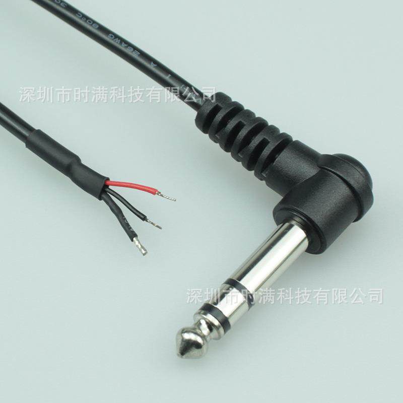 6.35公对公弯头麦克风音频线调音台电子鼓线