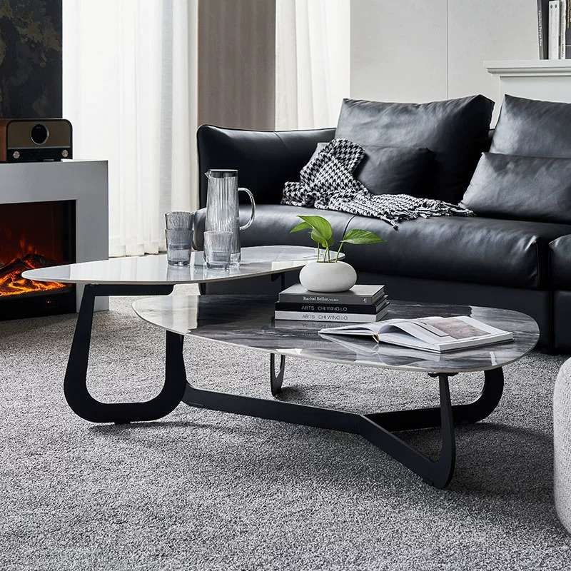 岩板意式极简异形茶几轻奢现代简约客厅家用高级感2022新款小户型