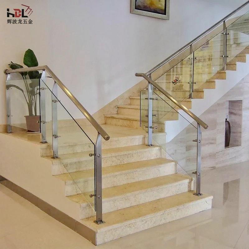 供应简约室内室外不锈钢楼梯扶手楼梯玻璃护栏不锈钢工程栏杆立柱