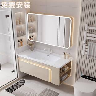 梵宜全蜂窝铝太空铝陶瓷一体浴室柜洗手脸盆浴室柜组合洗漱台面池