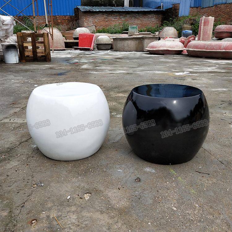 玻璃钢圆形坐凳雕塑户外创意景观玻璃钢石头座椅广场商场休闲椅