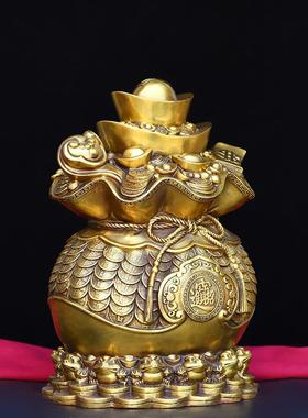 直销新款黄铜钱袋代代有钱黄铜如意钱袋元宝钱袋金蟾钱袋家居办公