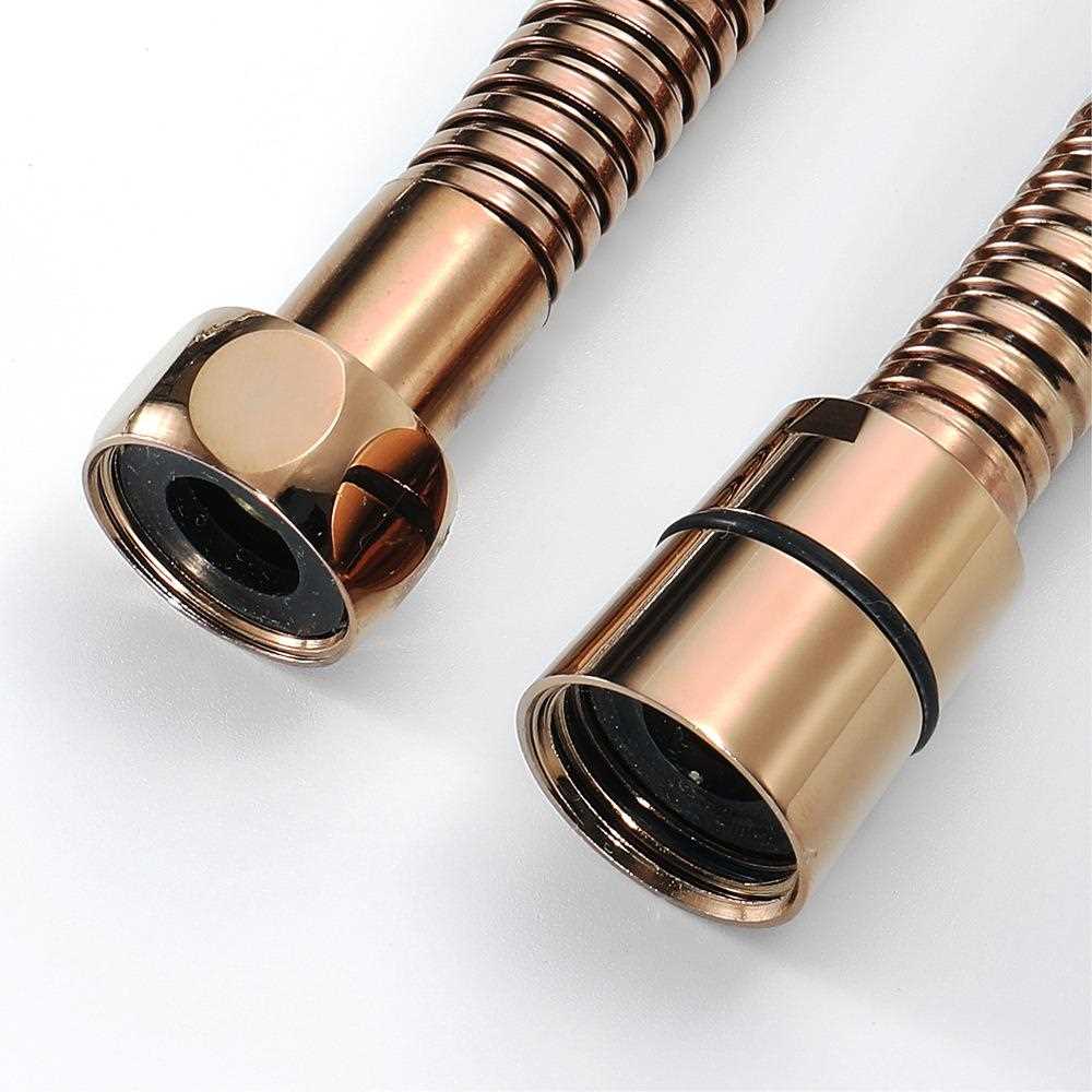 直销新款洗澡淋浴房浴室手持花洒喷头不锈钢玫瑰金管进水管软管水