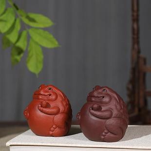 紫砂茶宠摆件元 直销新款 宝蟾精品金蟾创意雕塑可养茶盘茶具定制宜