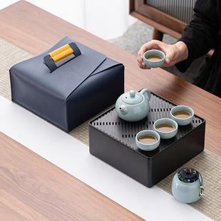旅行茶具便携简约户外家用哥窑功夫茶具套装 直销新款 公司礼品泡茶