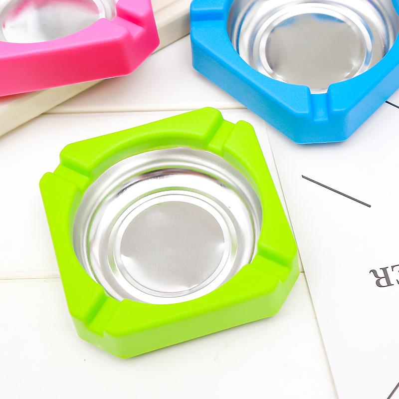 直销新款塑料金属方形烟灰缸 家用烟灰缸 时尚方形烟缸网吧可定作