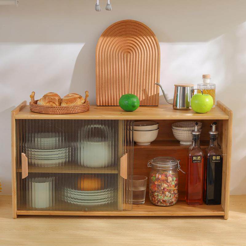 直销新款餐边柜实木桌面小型碗柜家用厨房玻璃柜子储物柜茶水柜杯