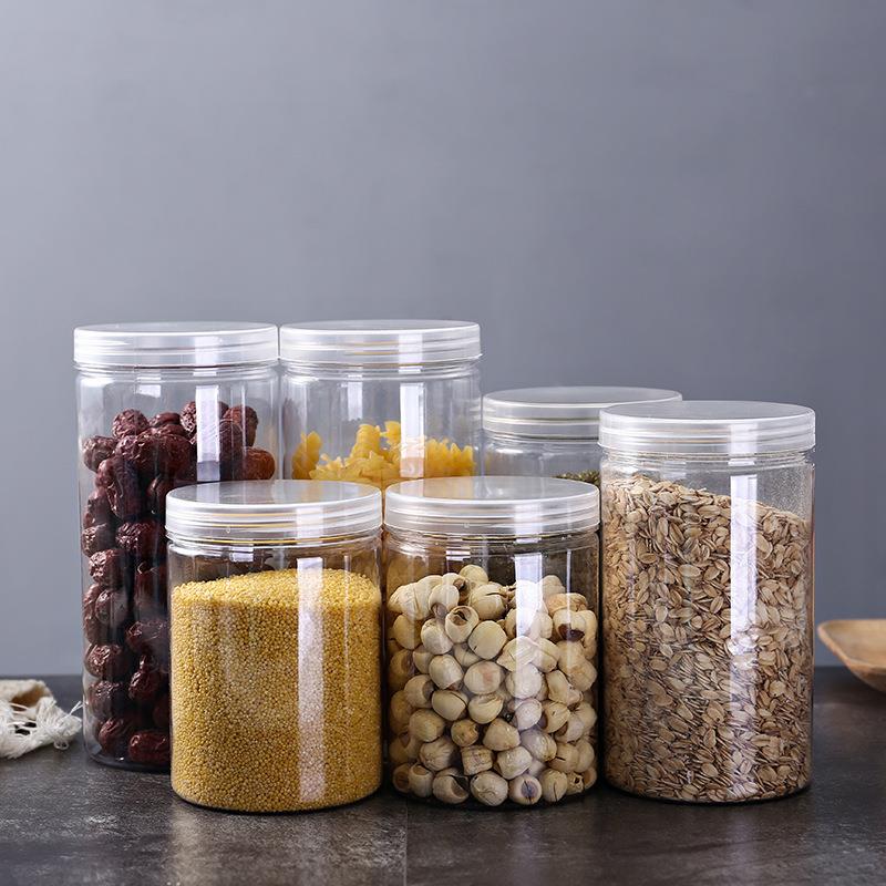 直销新款 6.5*14 塑料瓶PET塑料罐 透明食品级密封罐 400ml广口瓶