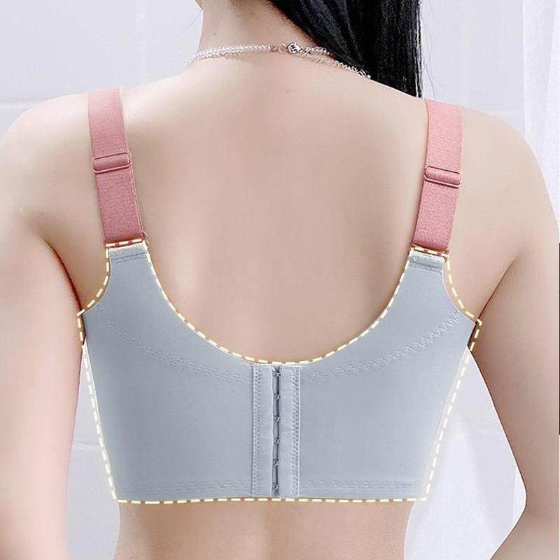直销新款乳胶内衣女薄款大胸显小全罩杯文胸大码侧收副乳六排扣长