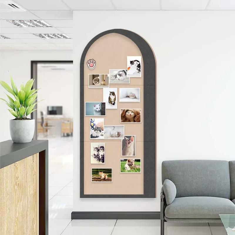 直销新款拱门居家装饰用品毛毡墙贴玄关留言板聚酯纤维隔音板软木