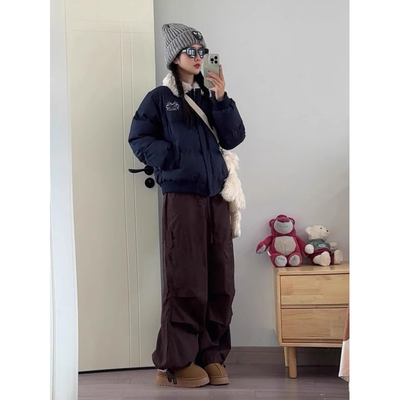 泽班启美式复古羽绒棉服外套