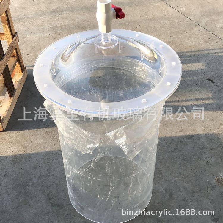 加工定制高透明 有机玻璃圆柱形育鱼苗亚克力陪育桶 藻类孵化筒