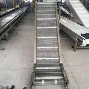 不锈钢网带爬坡输送机提升上料机食品清洗网带输送机