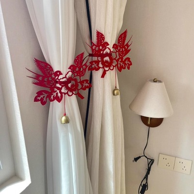 这个婚房窗帘绑带氛围感一下来了