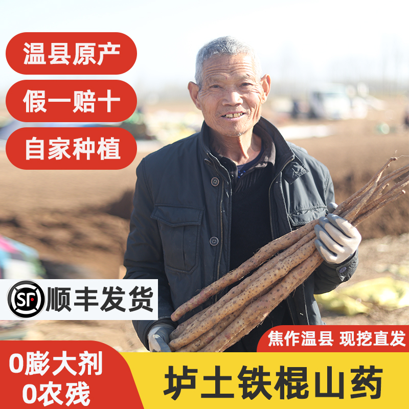 正宗 河南焦作垆土铁棍山药怀山淮山温县山药官方旗舰店新鲜5斤装
