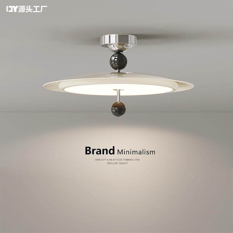 法式奶油风卧室吊灯创意个性房间主卧吸顶灯中古风护眼书房飞碟灯