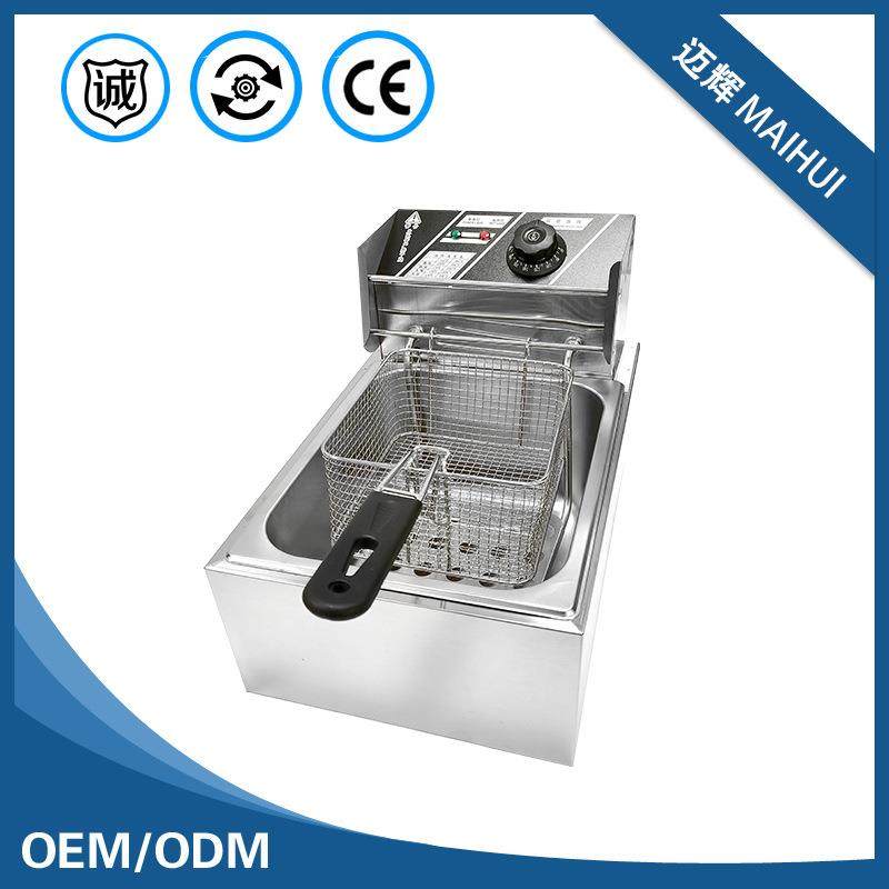 电炸炉台式双缸油炸锅商用炸薯条炸机加厚单缸油炸机不锈钢材质