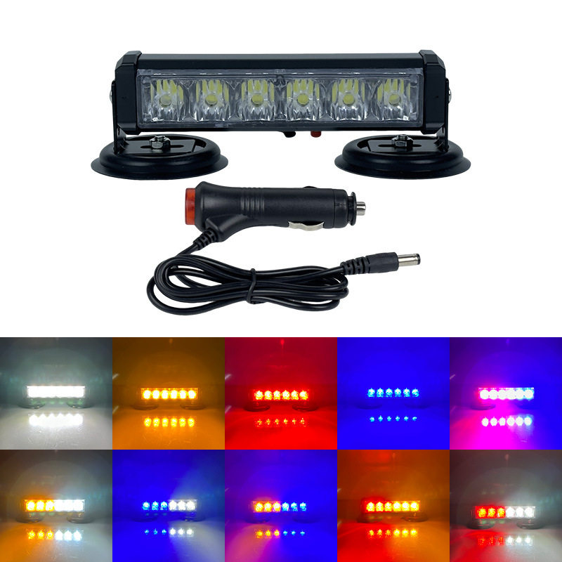 充电式LED强磁吸顶爆闪灯车载红蓝吸顶长条灯工程车警示灯12V24V