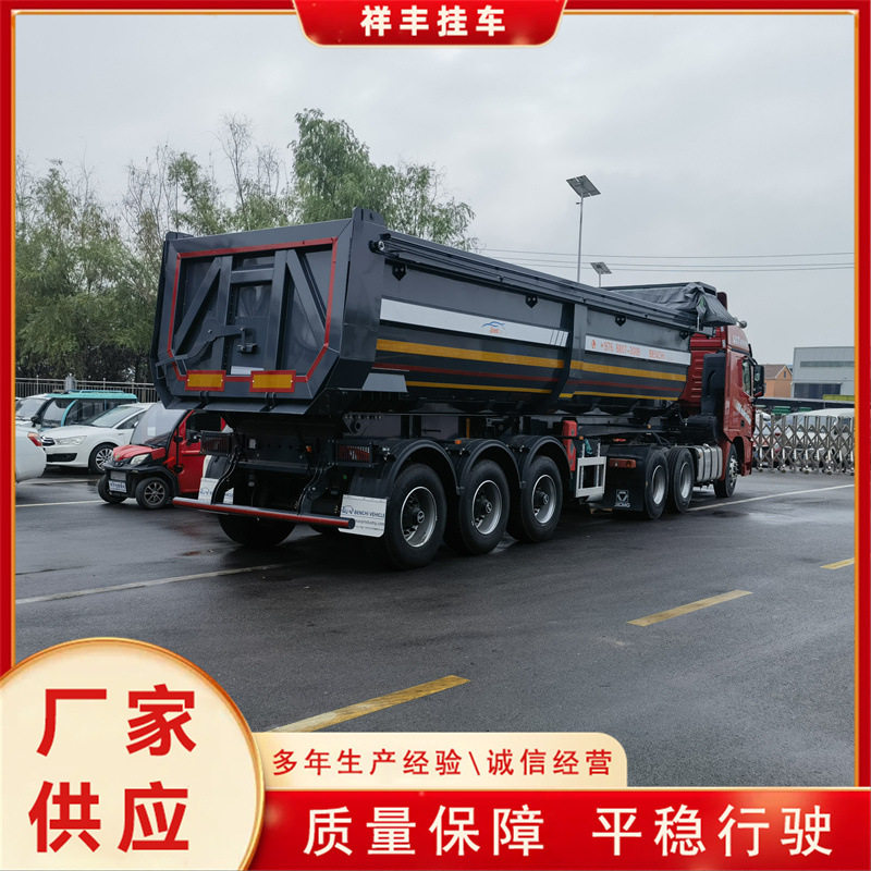 三桥U型后翻半挂自卸车可做8.5米10米自卸半挂车高强耐磨钢制作