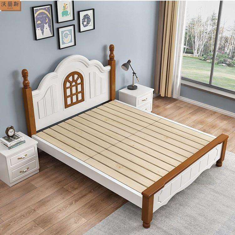 实木床儿童床1.8米现代简约美式经济型主卧1米2白色公主1.5欧式床