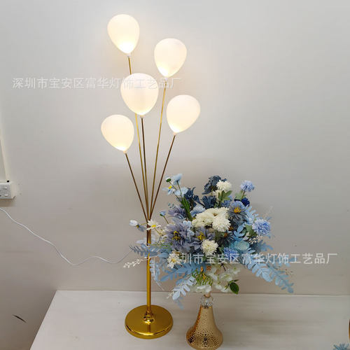 婚庆装饰道具新款5头铁艺电镀气球路引灯 舞台迎宾区婚礼场地布置