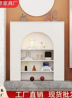 法式客厅壁炉直播间装饰柜北欧白色展示玄关柜美式置物架简约