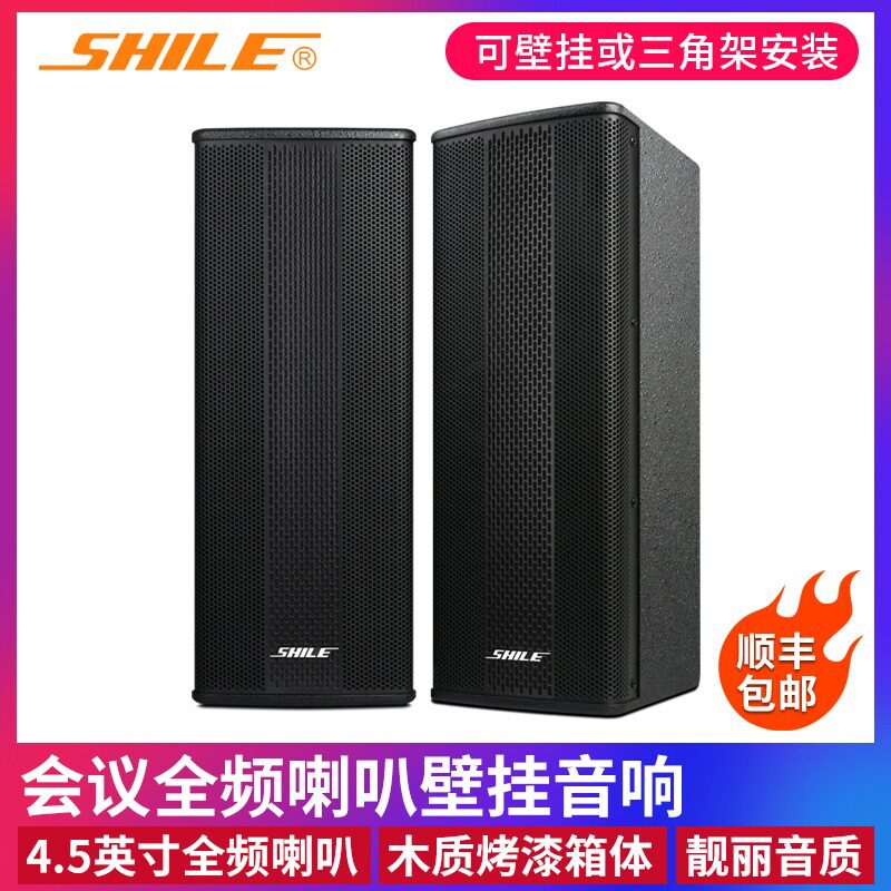 狮乐 BX-404专业音响工程会议主持音箱4.5英寸木质箱体壁挂式舞台