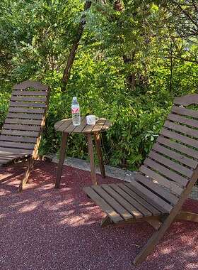 0J实木靠背躺椅家用阳台客厅民宿办公室懒人小沙发单人椅子舒服久