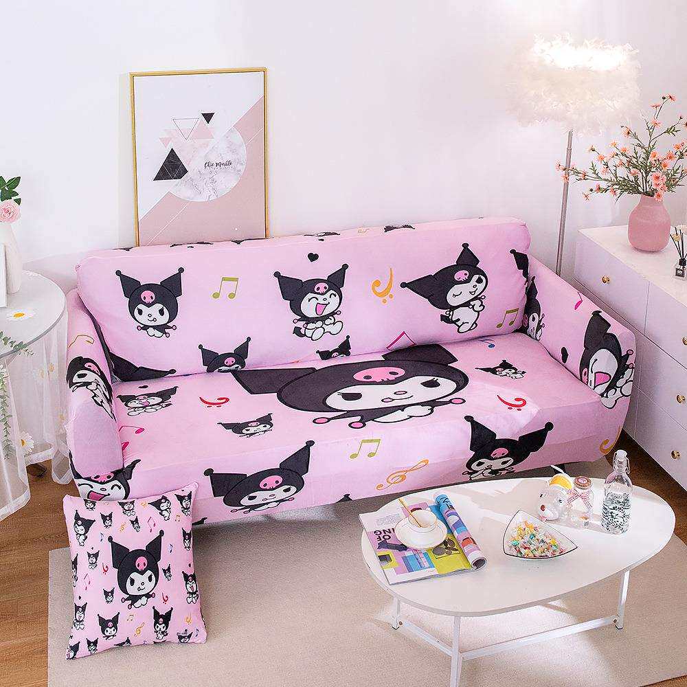 粉色少女心卡通弹力沙发罩全包可爱沙发套布艺沙发贵妃椅双人套罩