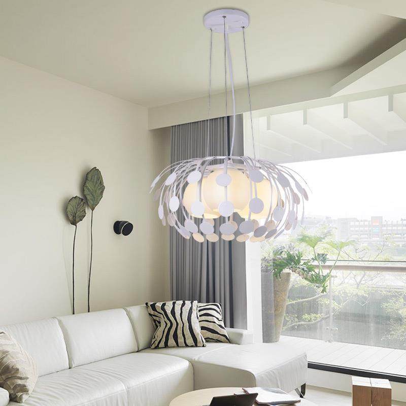 美式乡村玻璃铁艺餐厅吊灯复古工业风客厅灯个性吧台服装店吸顶灯