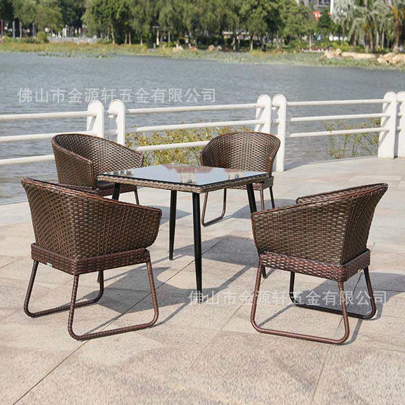 现代简约藤椅三件套休闲茶几靠背椅组合套装阳台桌椅户外桌椅藤编