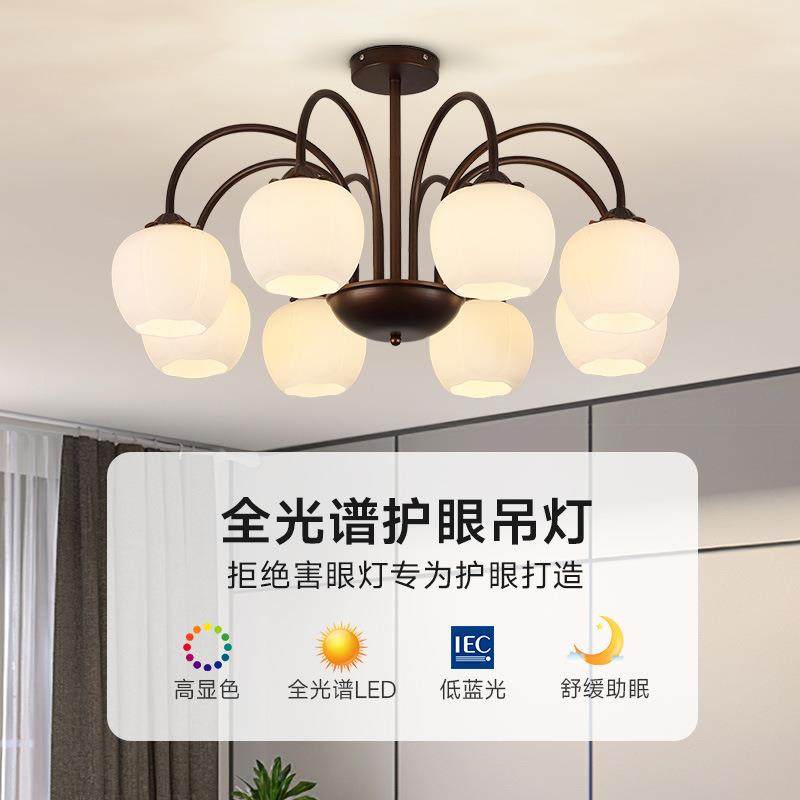 复古卧室灯美式吊灯主卧客厅大气餐厅极简约乡村法式玻璃房间灯具