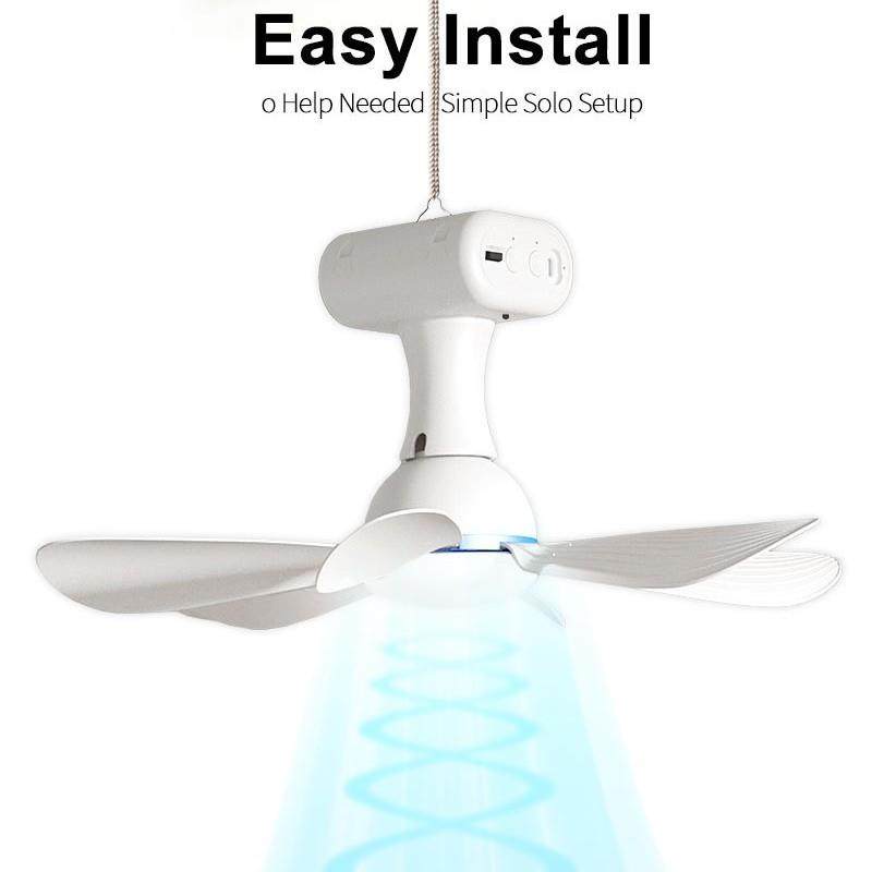 多功能吊扇支持太阳能充电大容量电池超长续航节能静音免布线