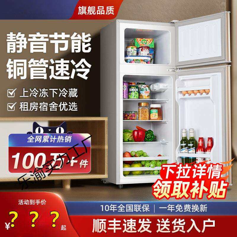 志一级节能小冰箱家用小型宿舍租房用迷你省电办公室高双门电冰箱